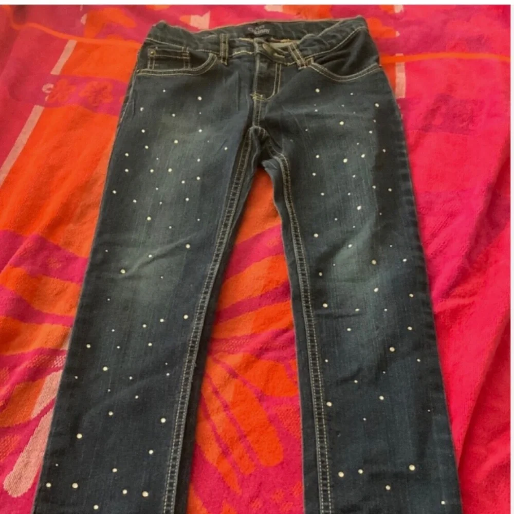 Girl  Slim Jeans with Rhinestones Size 10 Skinny Sparkle Stretch